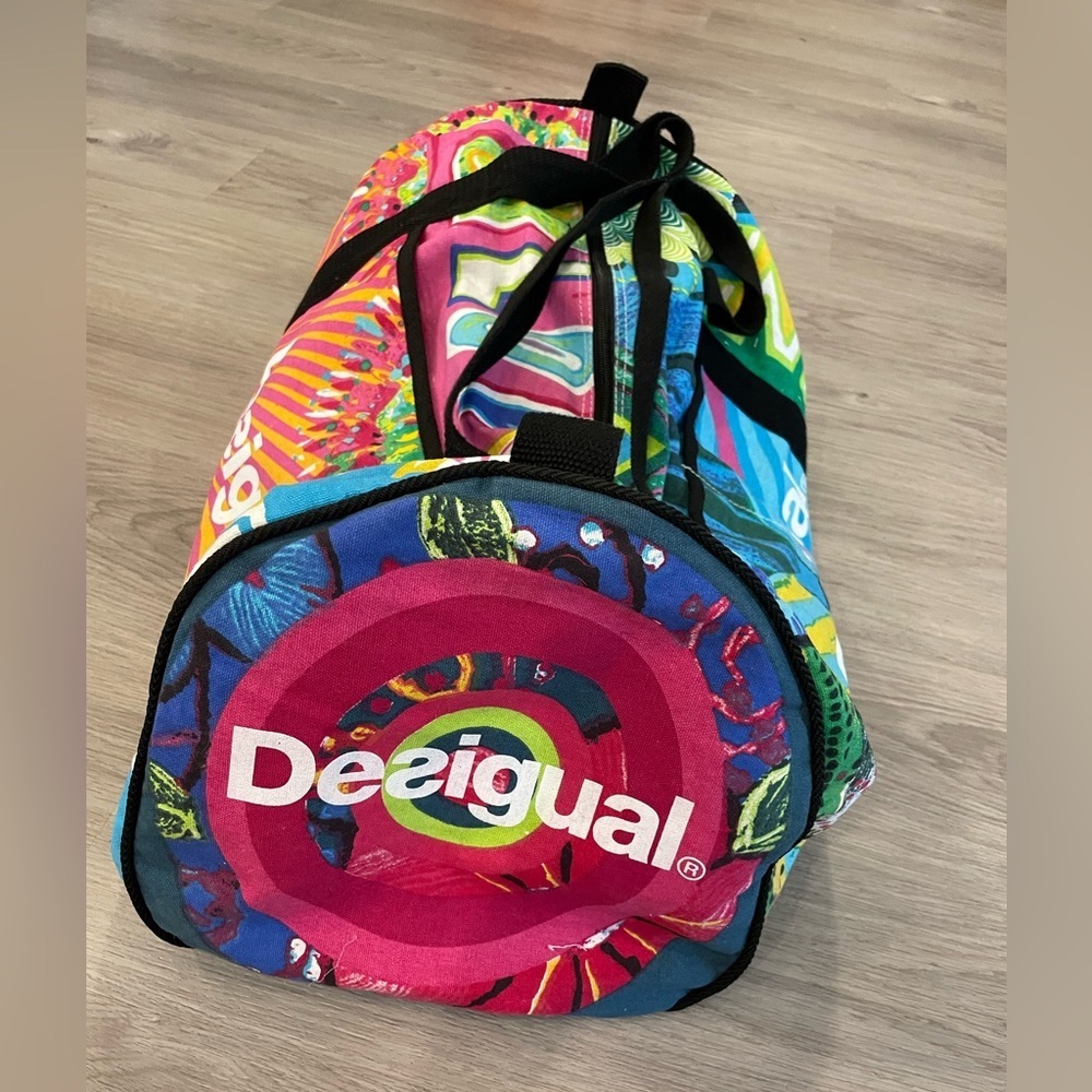 DESIGUAL Colorful Designer Travel Duffle Bag. - Picture 5 of 11